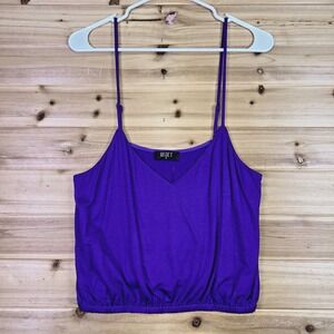 NEW Reset by Jane Crop Top Womens Medium Purple Maya Knit Sleeveless Tank Top